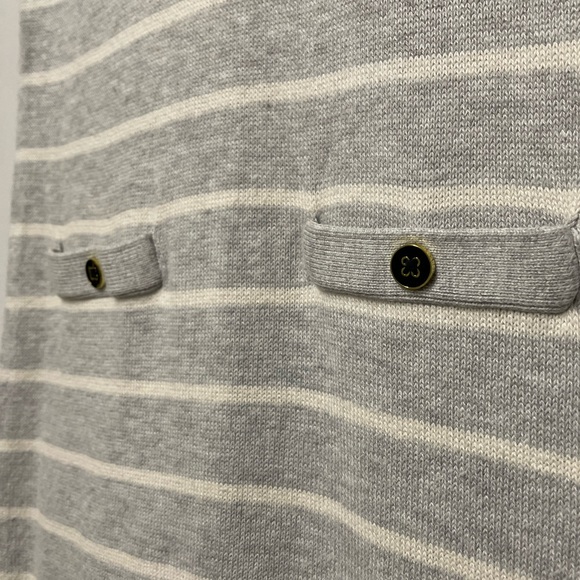 Banana Republic Grey Striped Knit Sweater Dress Short Sleeve Size XS - Picture 12 of 13